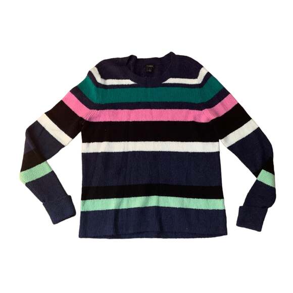 halogen striped crewneck sweaters womens 1 1x plus size - Picture 1 of 3